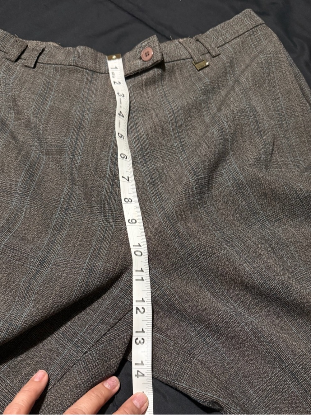 TanJay Gray Plaid Trousers with Blue Windowpane - Picture 7 of 7